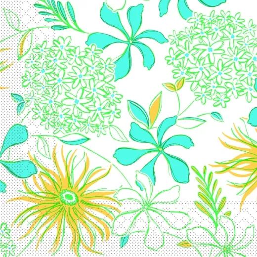33er Tissue-Serviette, HILDE, aqua gelb,600 Stück, 109765