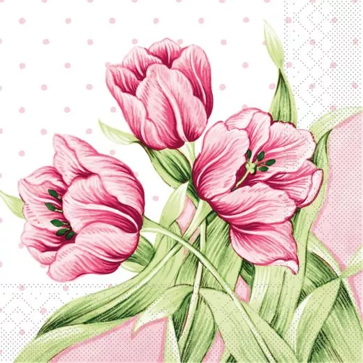 40er Tissue-Serviette, ELSA, rosa-grün, 600 Stück 88911
