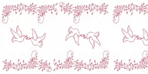 Tischläufer, HOCHZEIT, rosa-bordeaux, 40cm x 24m, 4 Rollen 92254