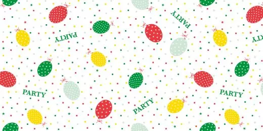 Tischläufer, PARTY BALLONS, rot-grün, 40cm x 24m, 4 Rollen 93081