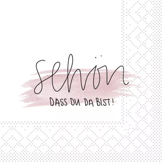 24er Tissue-Serviette, SCHÖN, DASS DU DA BIST, weiss, 1800 St. 99041