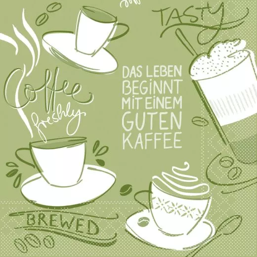 33er Tissue-Serviette, TASTY COFFEE, olive, 600 Stück 93016