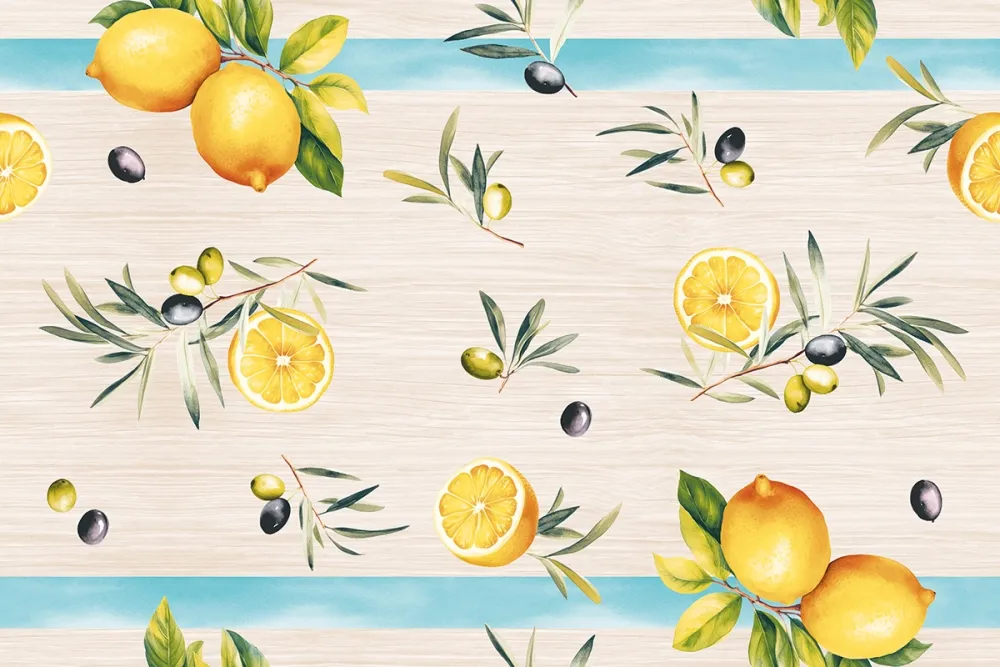 Tischläufer, OLIVES & LEMONS, 40cm x 24m, 4 Rollen, 109965