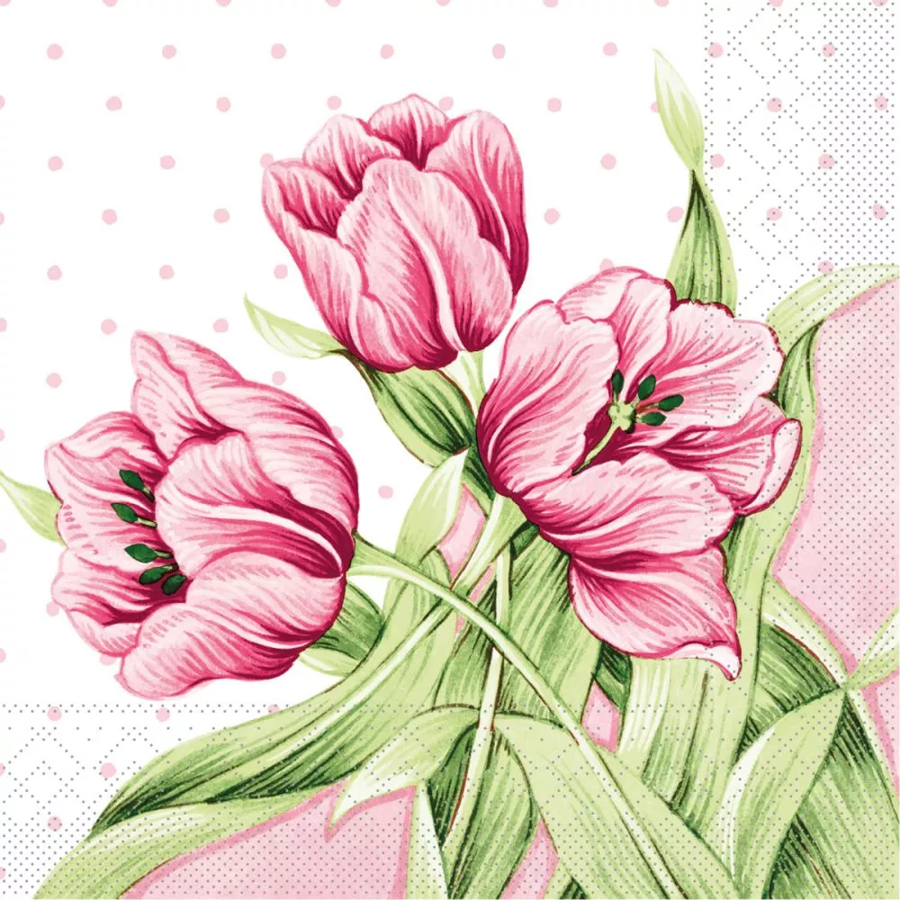40er Tissue-Serviette, ELSA, rosa-grün, 600 Stück 88911
