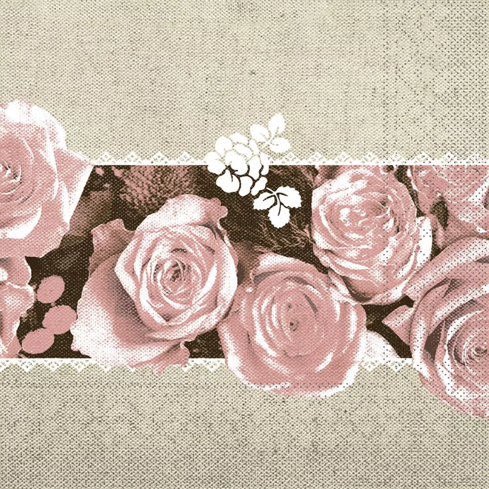40er Tissue-Serviette, LOVELY ROSES, rosa, 600 Stück 92163