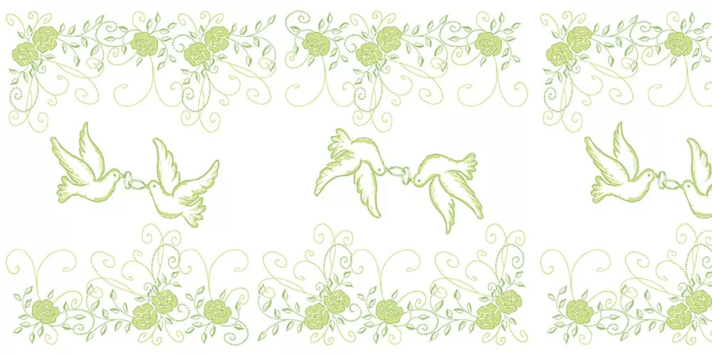 Tischläufer, HOCHZEIT, grün, 40cm x 24m, 4 Rollen 92257