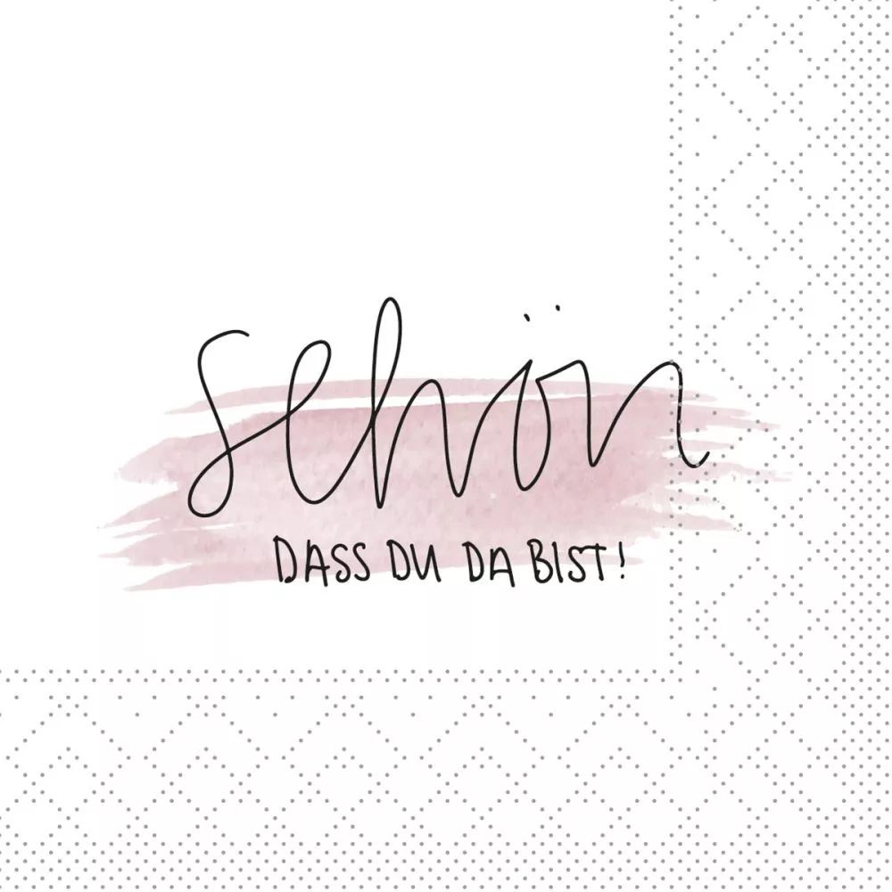 24er Tissue-Serviette, SCHÖN, DASS DU DA BIST, weiss, 1800 St. 99041