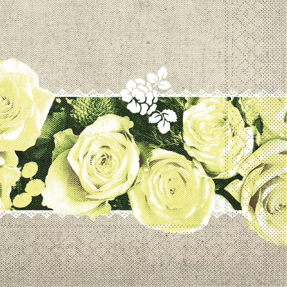 33er Tissue-Serviette, LOVELY ROSES, gelb, 600 Stück 92160