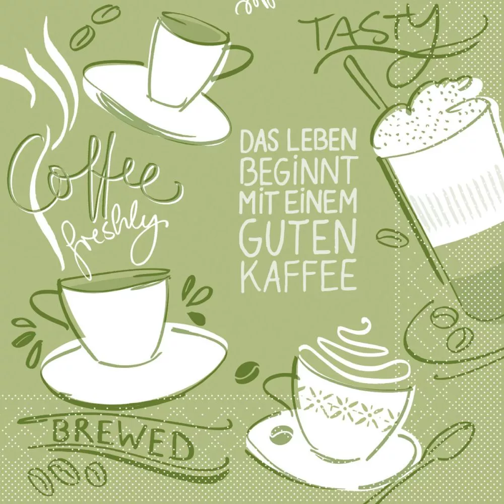 33er Tissue-Serviette, TASTY COFFEE, olive, 600 Stück 93016